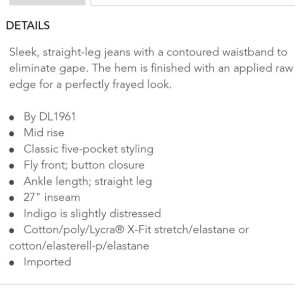 DL1961 Mara Ankle High Rise Instasculpt Straight Distressed Jeans Size 14 - Picture 3 of 16